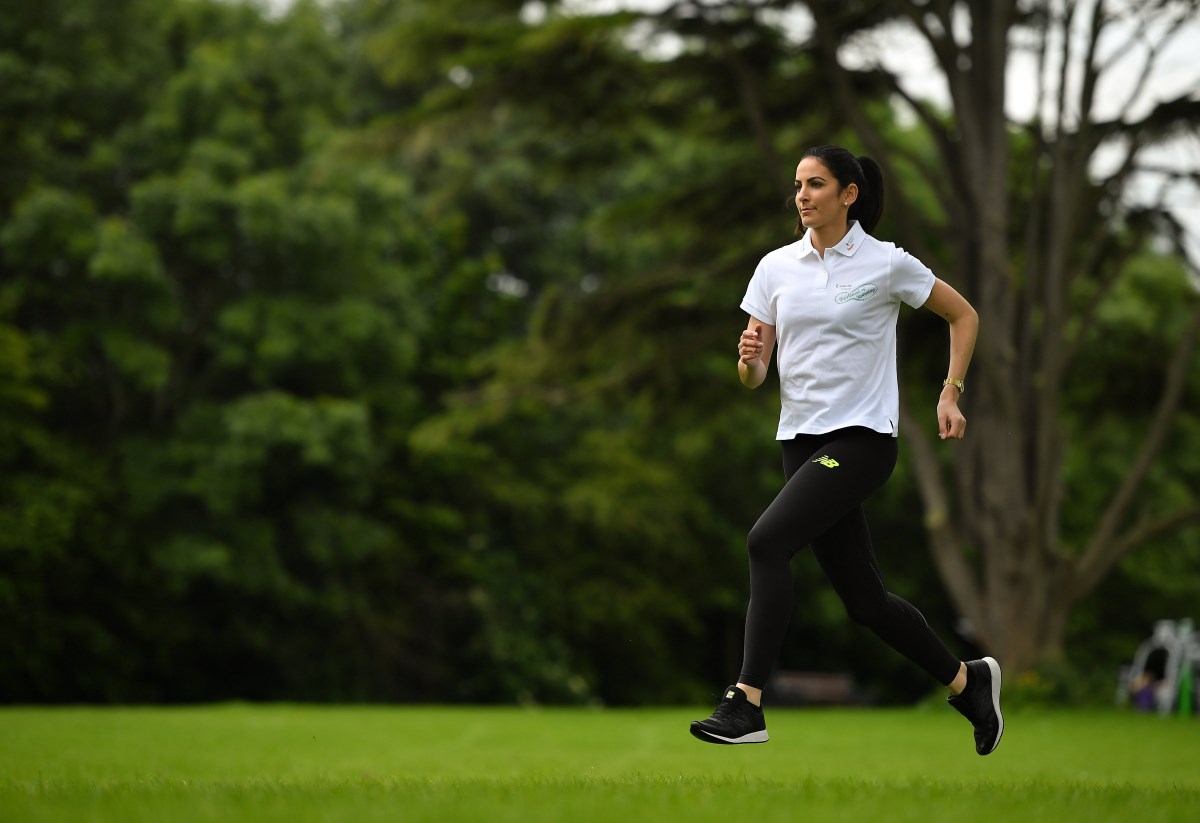 girl running in the park