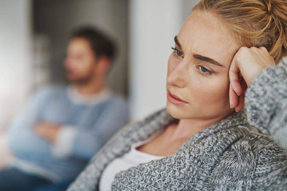 sad woman with partner