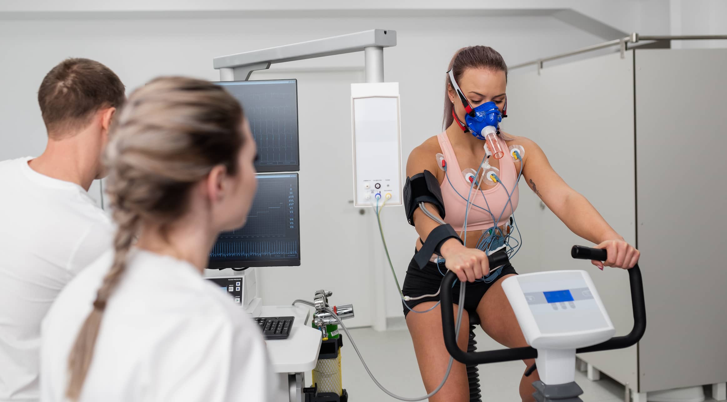 Woman doing VO2 Test