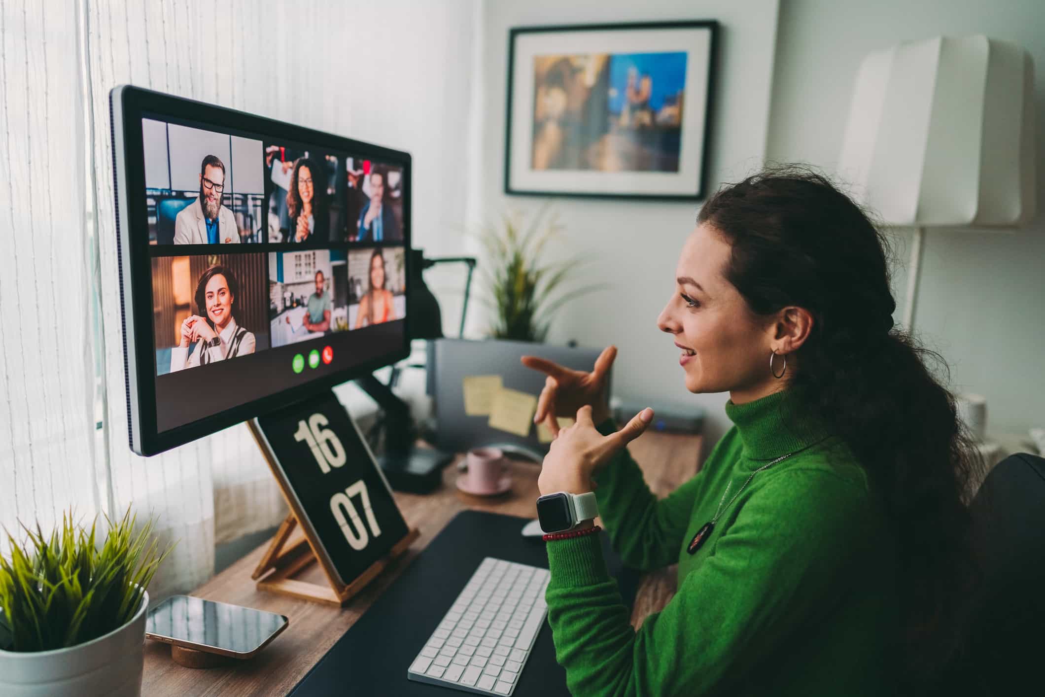 Working from home on a Zoom call