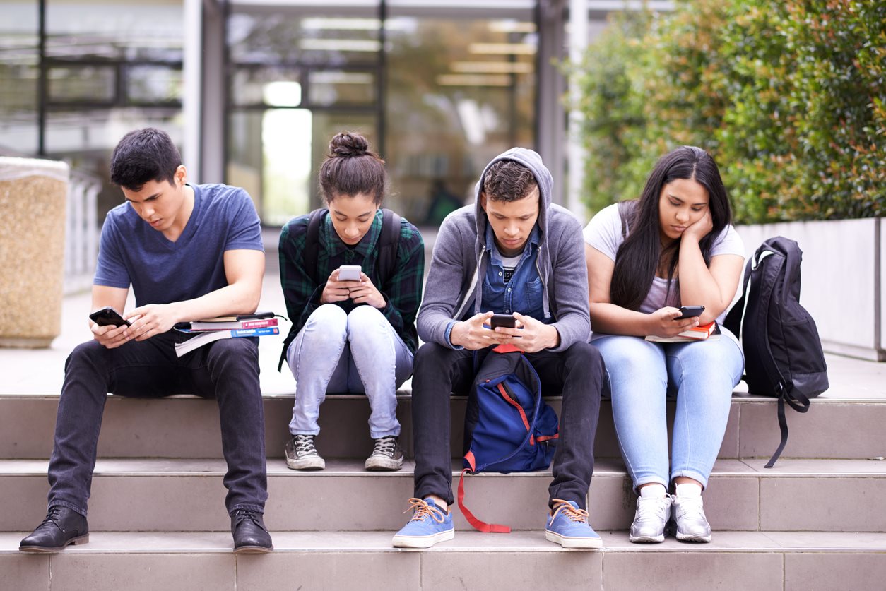 group of people on phones