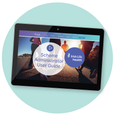 Tablet displaying scheme administrator user guide