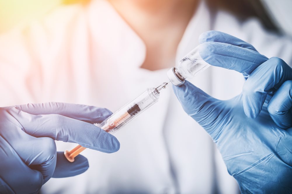 Flu vaccine in syringe